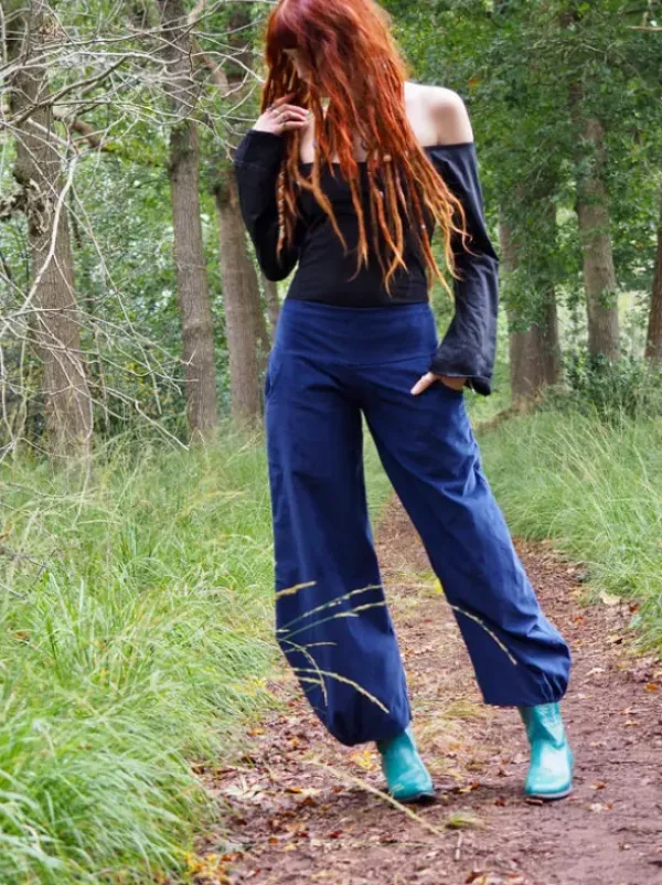 The TwoSisters Broeken|Broeken En Legging-Uma Broek Rib Blauw