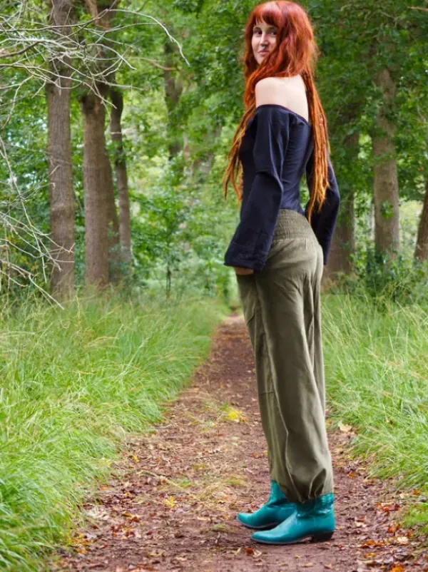 The TwoSisters Broeken|Broeken En Legging-Uma Broek Rib Groen