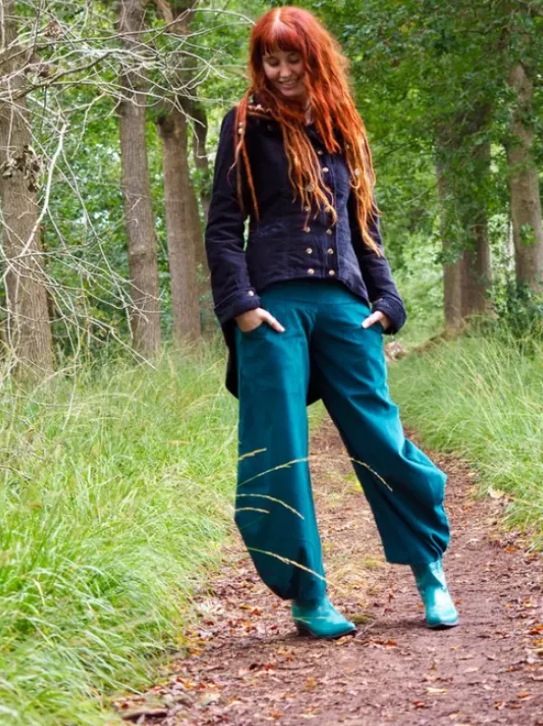 The TwoSisters Broeken|Broeken En Legging-Uma Broek Rib Petrol