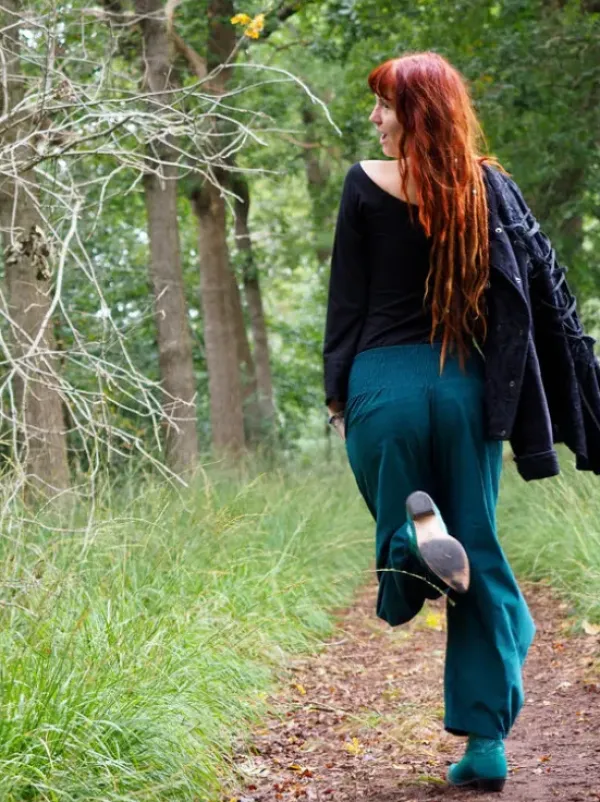 The TwoSisters Broeken|Broeken En Legging-Uma Broek Rib Petrol