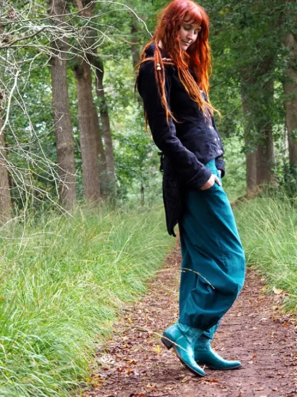 The TwoSisters Broeken|Broeken En Legging-Uma Broek Rib Petrol