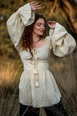 The TwoSisters Tops|Lange Mouw-Vaiana Boho Blouse Ecru