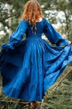 The TwoSisters Plus Size|Zwangerschapsjurk-Vaiana Lange jurk blauw (t/m maat 60)