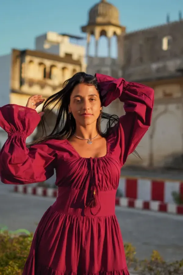 The TwoSisters Plus Size|Zwangerschapsjurk-Vaiana Lange Jurk Burgundy (t/m maat 56)