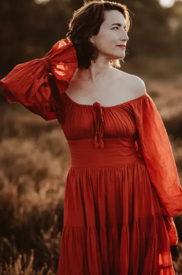 The TwoSisters Plus Size|Zwangerschapsjurk-Vaiana Lange Jurk Knalrood (t/m maat 60)