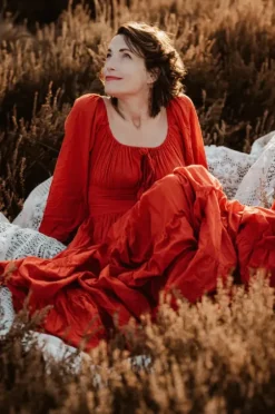 The TwoSisters Plus Size|Zwangerschapsjurk-Vaiana Lange Jurk Knalrood (t/m maat 60)