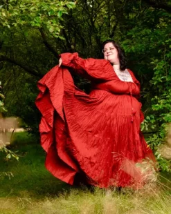 The TwoSisters Plus Size|Zwangerschapsjurk-Vaiana Lange Jurk Knalrood (t/m maat 60)