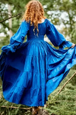 The TwoSisters Plus Size|Zwangerschapsjurk-Vaiana Lange Jurk Koren Blauw
