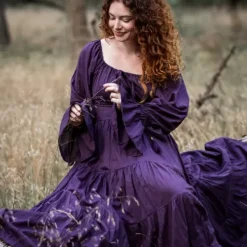 The TwoSisters Plus Size|Zwangerschapsjurk-Vaiana Lange Jurk Paars
