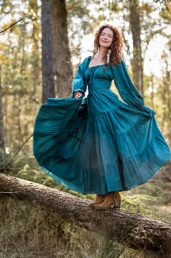 The TwoSisters Plus Size|Zwangerschapsjurk-Vaiana Lange Jurk Petrol