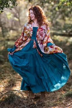 The TwoSisters Plus Size|Zwangerschapsjurk-Vaiana Lange Jurk Petrol