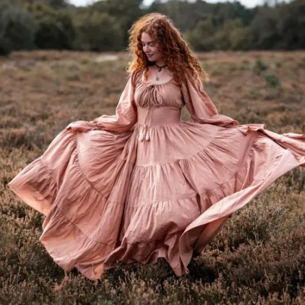 The TwoSisters Plus Size|Zwangerschapsjurk-Vaiana Lange Jurk Powder