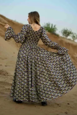The TwoSisters Plus Size|Bohemian-Vaiana Lange Jurk Print Paars (t/m maat 60)