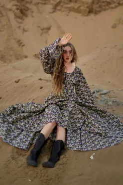 The TwoSisters Plus Size|Bohemian-Vaiana Lange Jurk Print Paars (t/m maat 60)