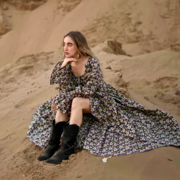 The TwoSisters Plus Size|Bohemian-Vaiana Lange Jurk Print Paars (t/m maat 60)