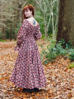 The TwoSisters Plus Size|Bohemian-Vaiana Lange Jurk Print Zwart (t/m maat 60)