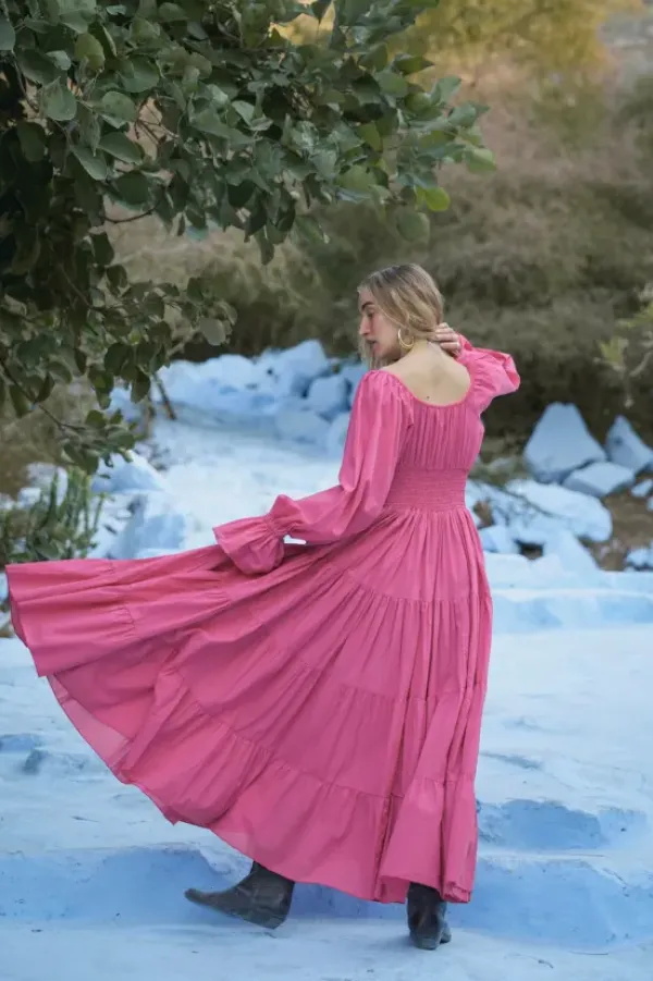 The TwoSisters Plus Size|Zwangerschapsjurk-Vaiana Lange Jurk Roze (t/m maat 56)
