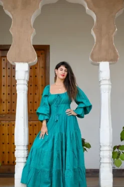 The TwoSisters Plus Size|Zwangerschapsjurk-Vaiana Lange Jurk Turquoise