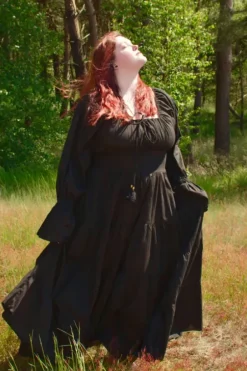 The TwoSisters Plus Size|Zwangerschapsjurk-Vaiana Lange Jurk Zwart (t/m maat 60)