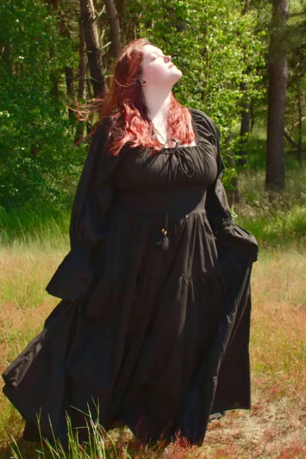 The TwoSisters Plus Size|Zwangerschapsjurk-Vaiana Lange Jurk Zwart (t/m maat 60)