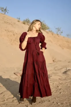 The TwoSisters Plus Size|Zwangerschapsjurk-Vaiana Zomerjurk Burgundy