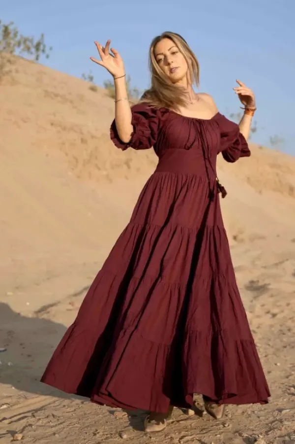 The TwoSisters Plus Size|Zwangerschapsjurk-Vaiana Zomerjurk Burgundy