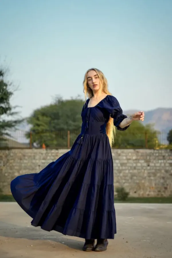 The TwoSisters Plus Size|Zwangerschapsjurk-Vaiana Zomerjurk Donkerblauw