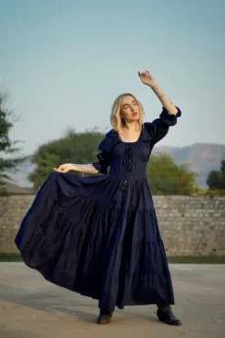 The TwoSisters Plus Size|Zwangerschapsjurk-Vaiana Zomerjurk Donkerblauw