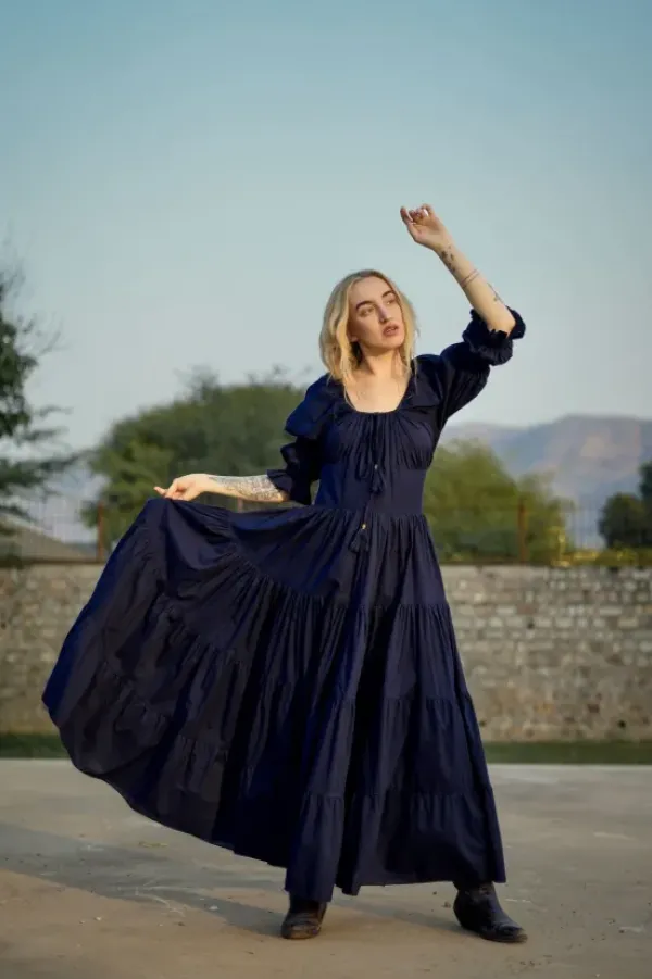 The TwoSisters Plus Size|Zwangerschapsjurk-Vaiana Zomerjurk Donkerblauw