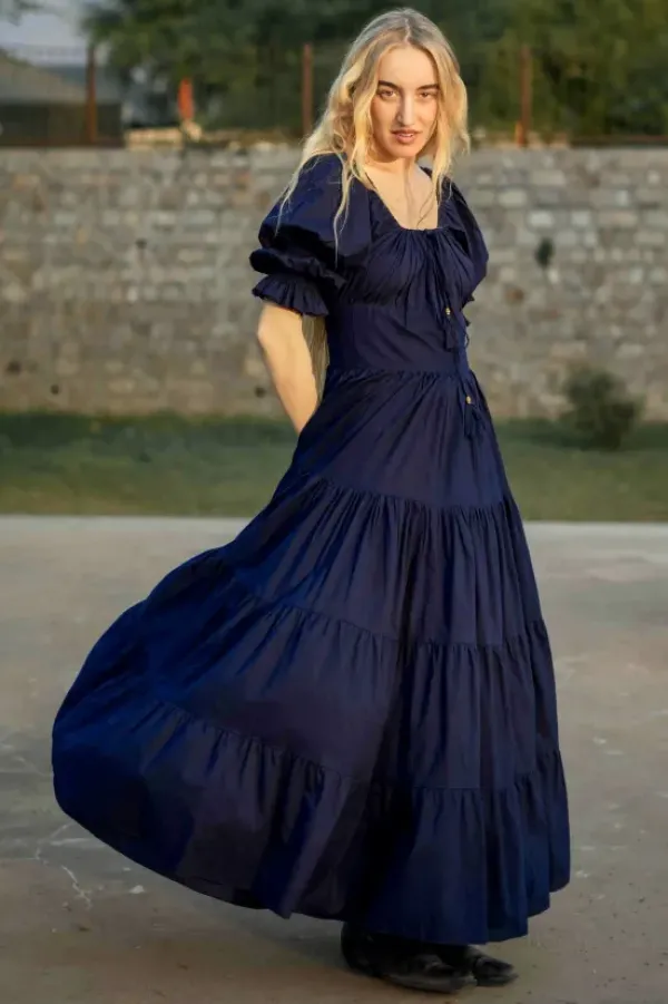 The TwoSisters Plus Size|Zwangerschapsjurk-Vaiana Zomerjurk Donkerblauw