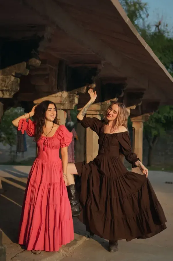 The TwoSisters Plus Size|Zwangerschapsjurk-Vaiana Zomerjurk Donkerbruin