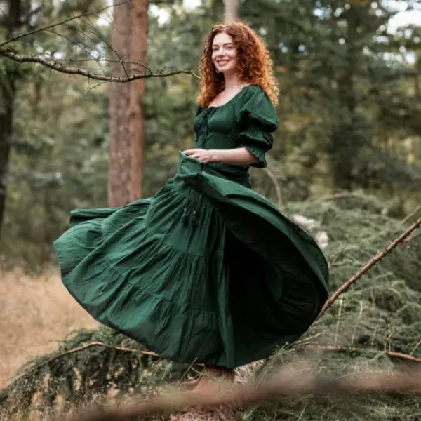 The TwoSisters Plus Size|Zwangerschapsjurk-Vaiana Zomerjurk Groen