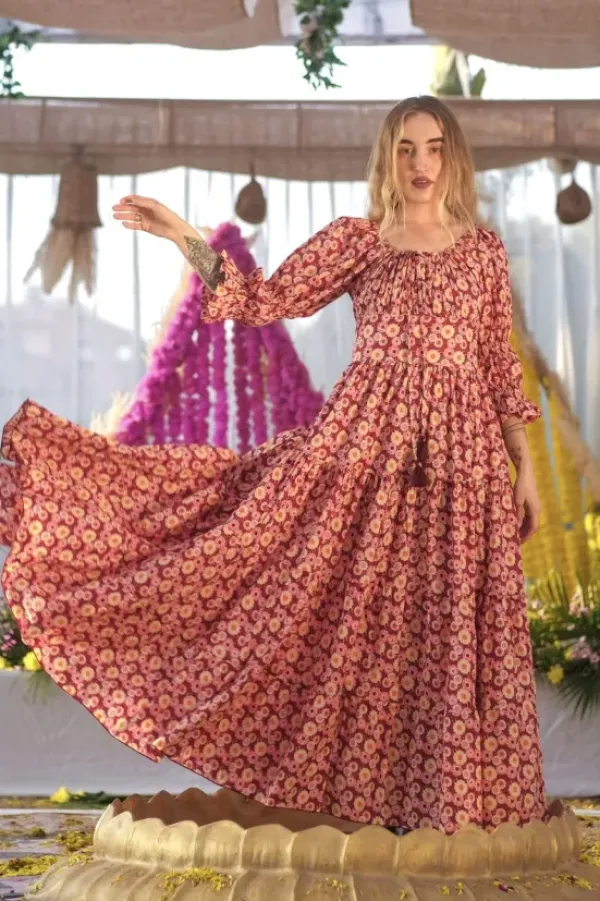 The TwoSisters Plus Size|Zwangerschapsjurk-Vaiana Zomerjurk Print Rood