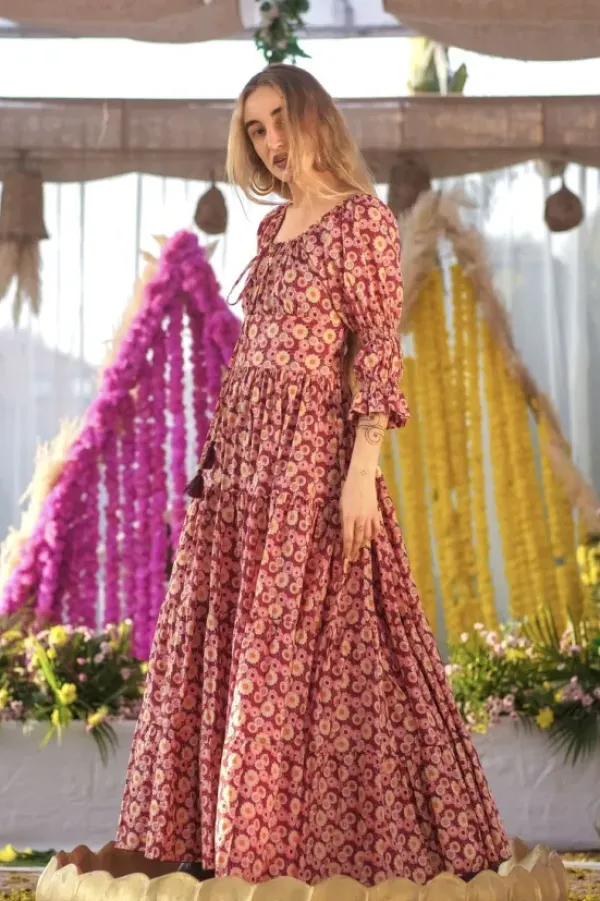 The TwoSisters Plus Size|Zwangerschapsjurk-Vaiana Zomerjurk Print Rood