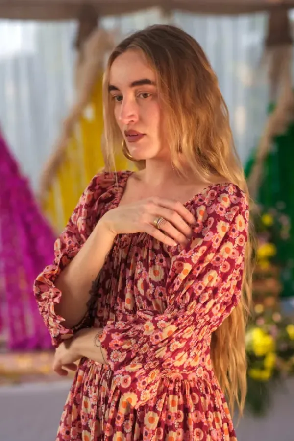 The TwoSisters Plus Size|Zwangerschapsjurk-Vaiana Zomerjurk Print Rood