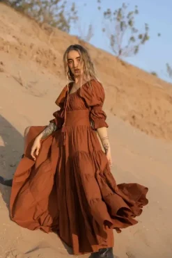 The TwoSisters Plus Size|Zwangerschapsjurk-Vaiana Zomerjurk Warm oranje