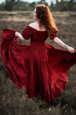 The TwoSisters Plus Size|Zwangerschapsjurk-Vaiana Zomerjurk Warm Rood