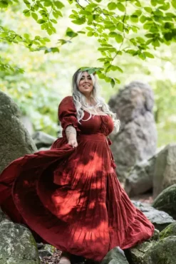 The TwoSisters Plus Size|Zwangerschapsjurk-Vaiana Zomerjurk Warm Rood