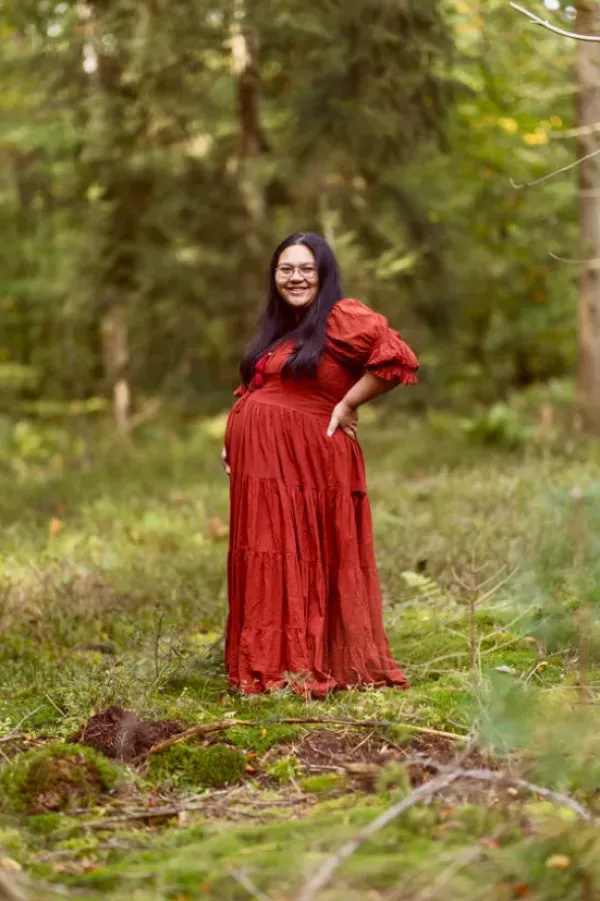 The TwoSisters Plus Size|Zwangerschapsjurk-Vaiana Zomerjurk Warm Rood