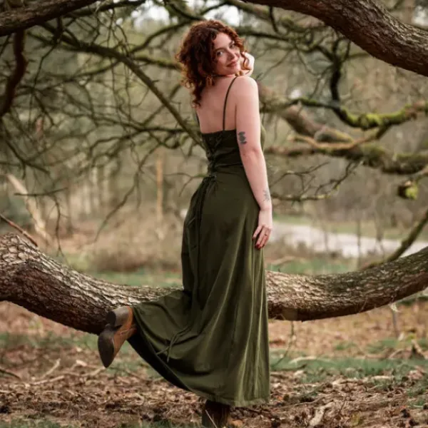 The TwoSisters Gypsy|Zomer-Vivien Strapless Dress Groen