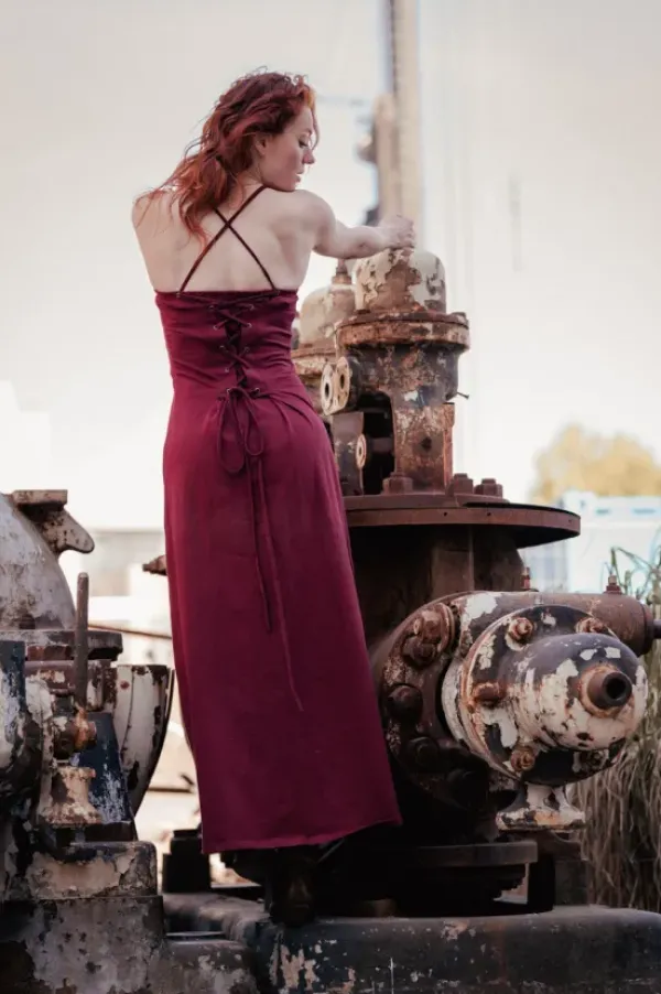 The TwoSisters Gypsy|Zomer-Vivien Strapless Dress Marroonrood