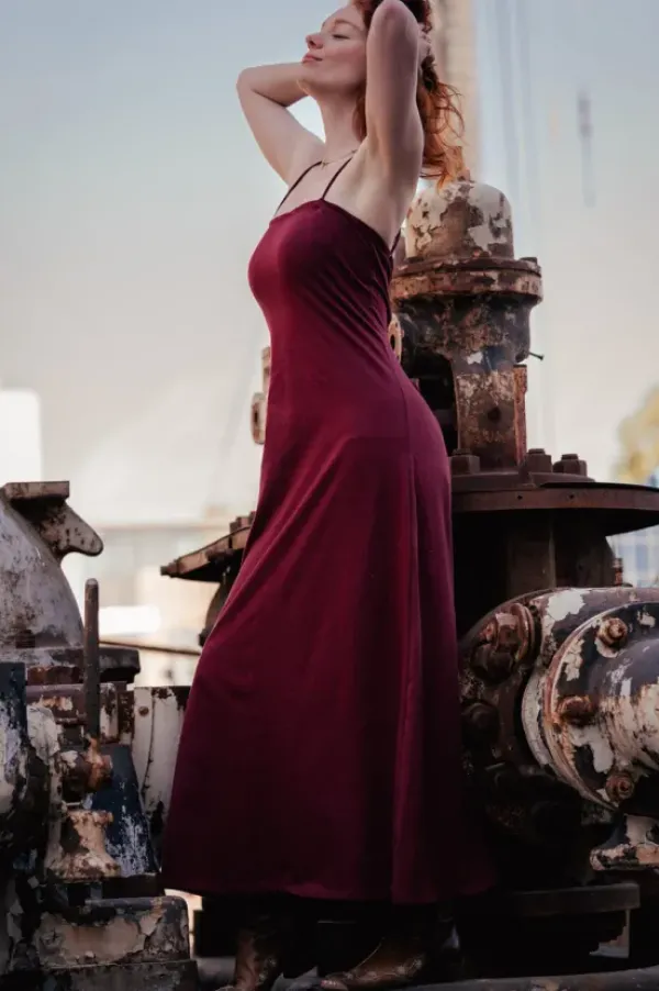 The TwoSisters Gypsy|Zomer-Vivien Strapless Dress Marroonrood