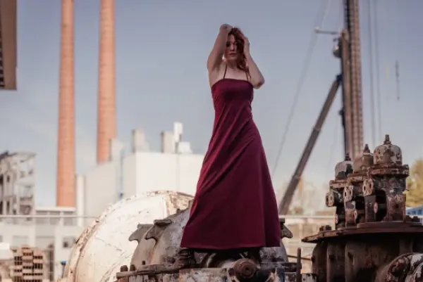 The TwoSisters Gypsy|Zomer-Vivien Strapless Dress Marroonrood
