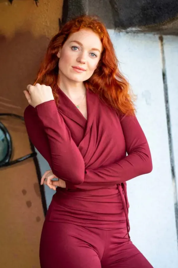 The TwoSisters Broeken|Broeken En Legging-Zen Pant Marroon Rood