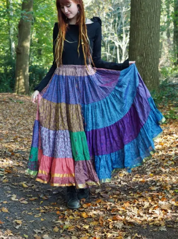 The TwoSisters Plus Size|Zijden Rokken-Zijden Gypsy Rok 421