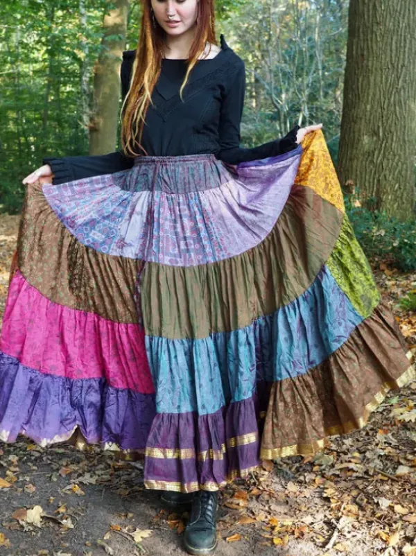 The TwoSisters Plus Size|Zijden Rokken-Zijden Gypsy Rok 404