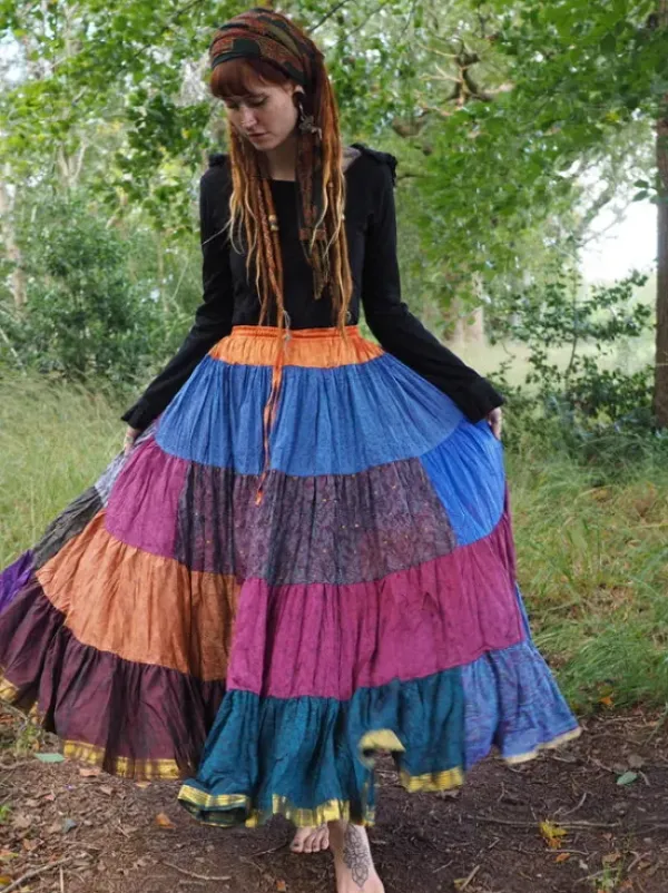 The TwoSisters Plus Size|Zijden Rokken-Zijden Gypsy Rok 441