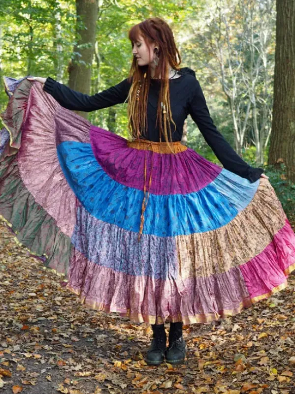 The TwoSisters Plus Size|Zijden Rokken-Zijden Gypsy Rok 429