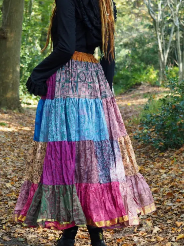 The TwoSisters Plus Size|Zijden Rokken-Zijden Gypsy Rok 429