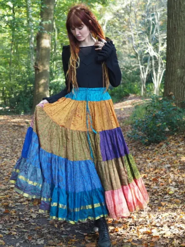 The TwoSisters Plus Size|Zijden Rokken-Zijden Gypsy Rok 414